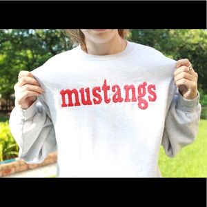 Vintage SMU mustangs cropped Sweatshirt.